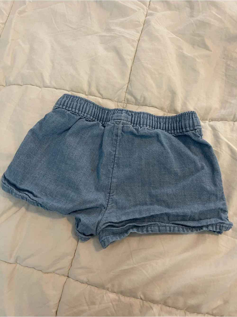 Carter's Light Blue Elastic-Waist Denim-Look Shorts